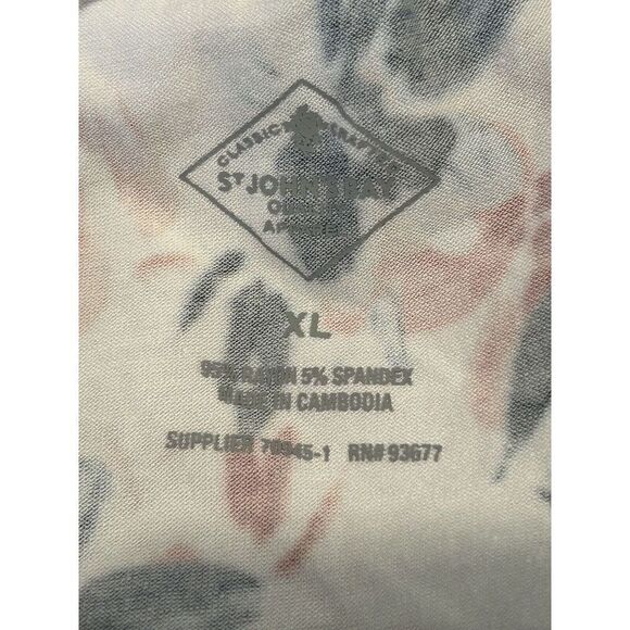 St. John’s Bay Size XL Midi Skirt White Blue and Red Tiered Floral - Picture 3 of 5